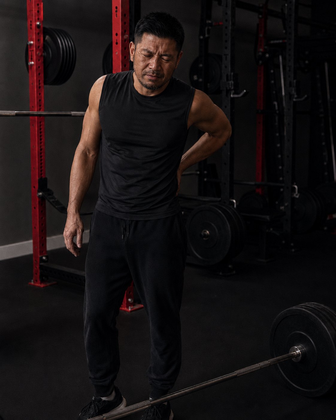 A client pausing during an assessment at NEO Performance Lab
